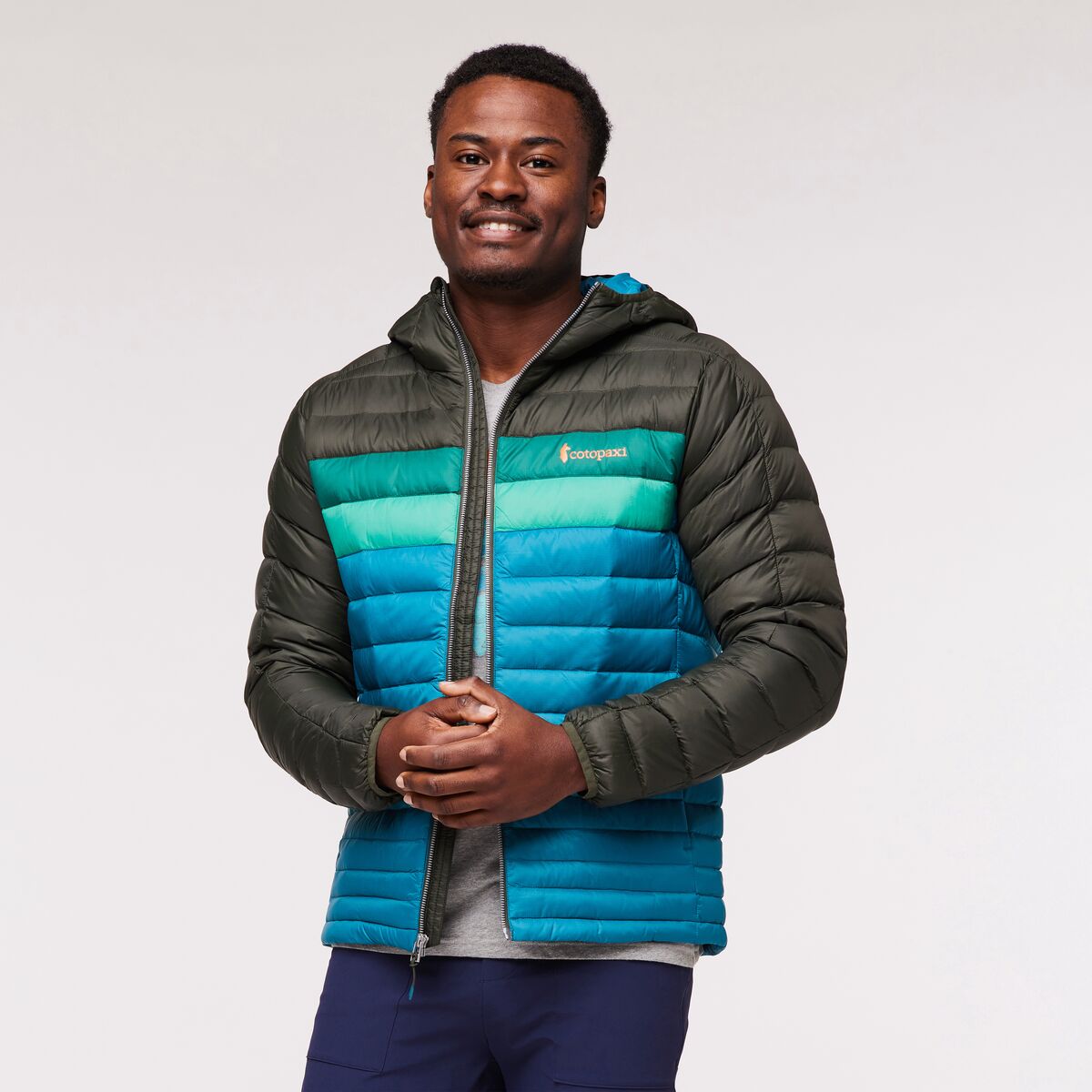 Fuego Hooded Down Jacket - Men's, Woods/Gulf