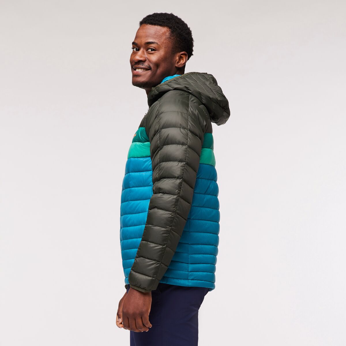 Fuego Hooded Down Jacket - Men's, Woods/Gulf