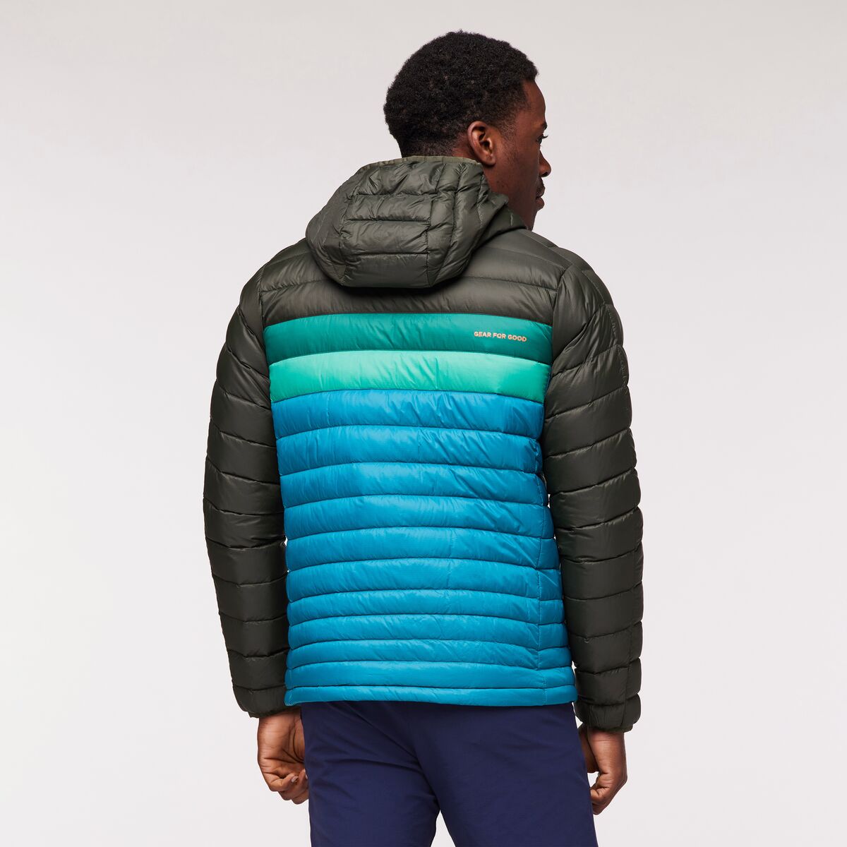 Fuego Hooded Down Jacket - Men's, Woods/Gulf