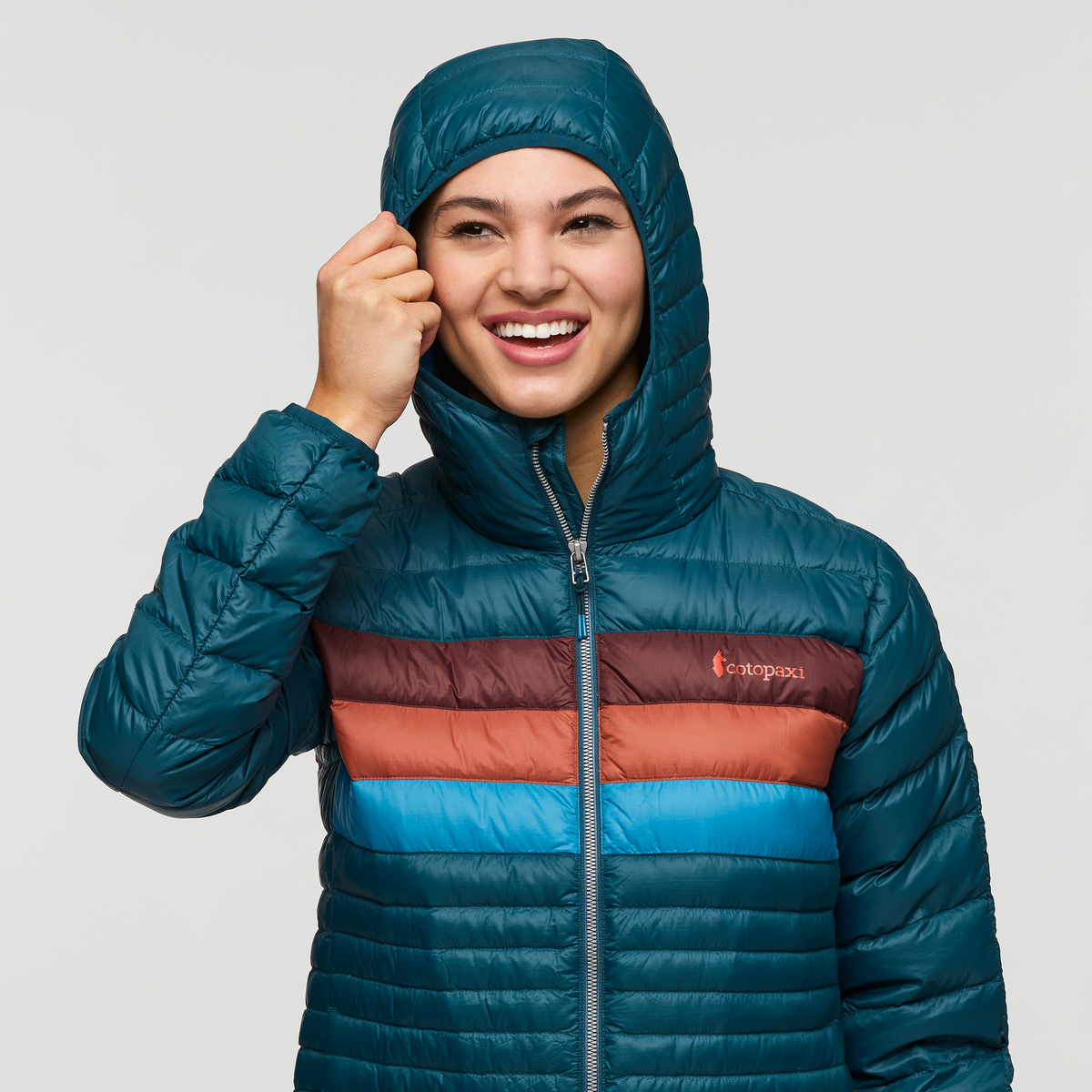 Fuego Down Hooded Jacket - Women's, Abyss Stripes