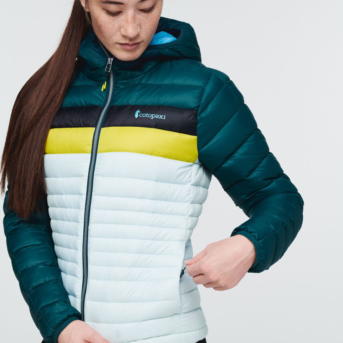 Fuego Down Hooded Jacket - Women's, Deep Ocean/Ice