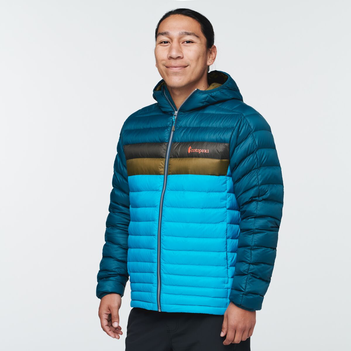 Fuego Down Hooded Jacket - Men's, Deep Ocean/Mineral Blue