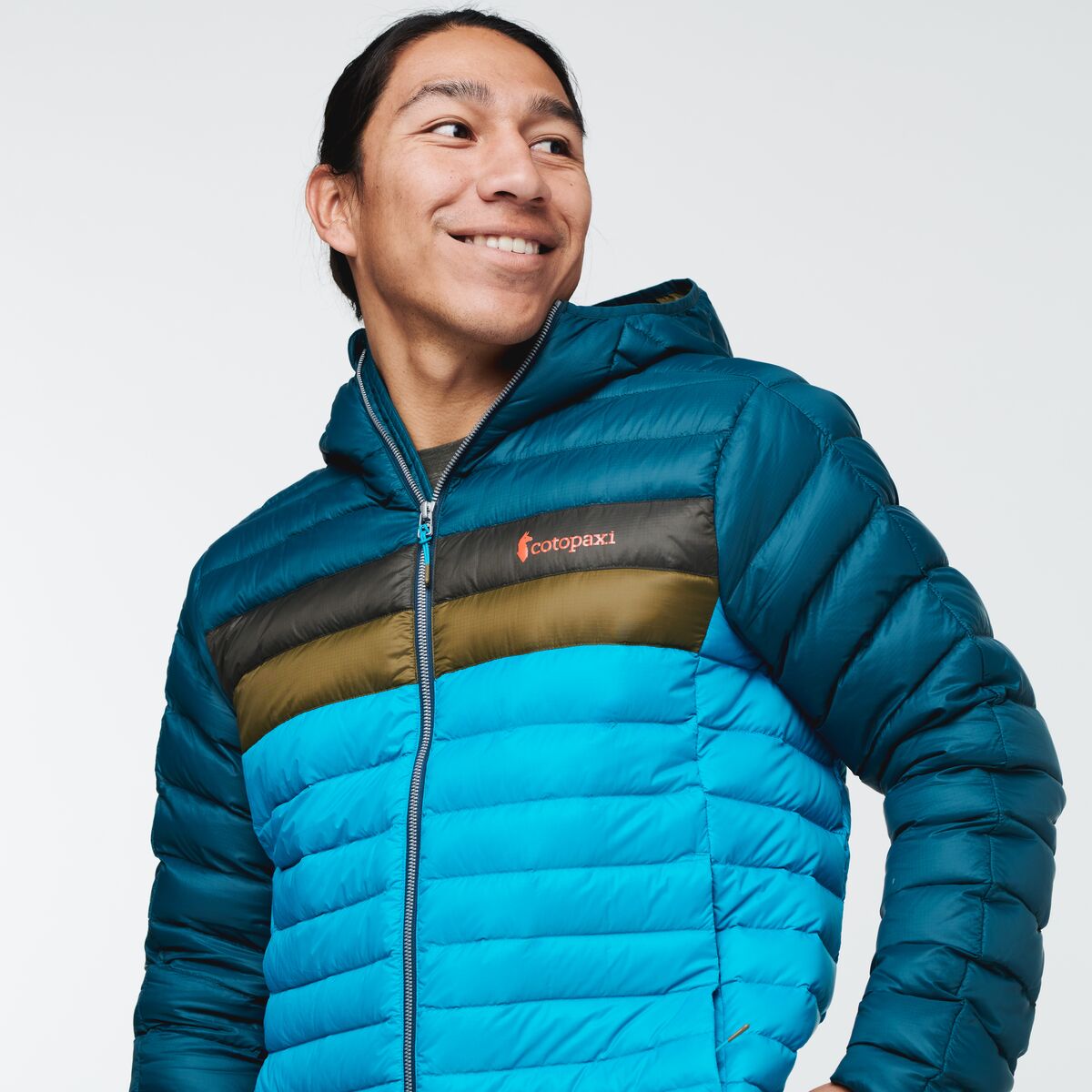 Fuego Down Hooded Jacket - Men's, Deep Ocean/Mineral Blue