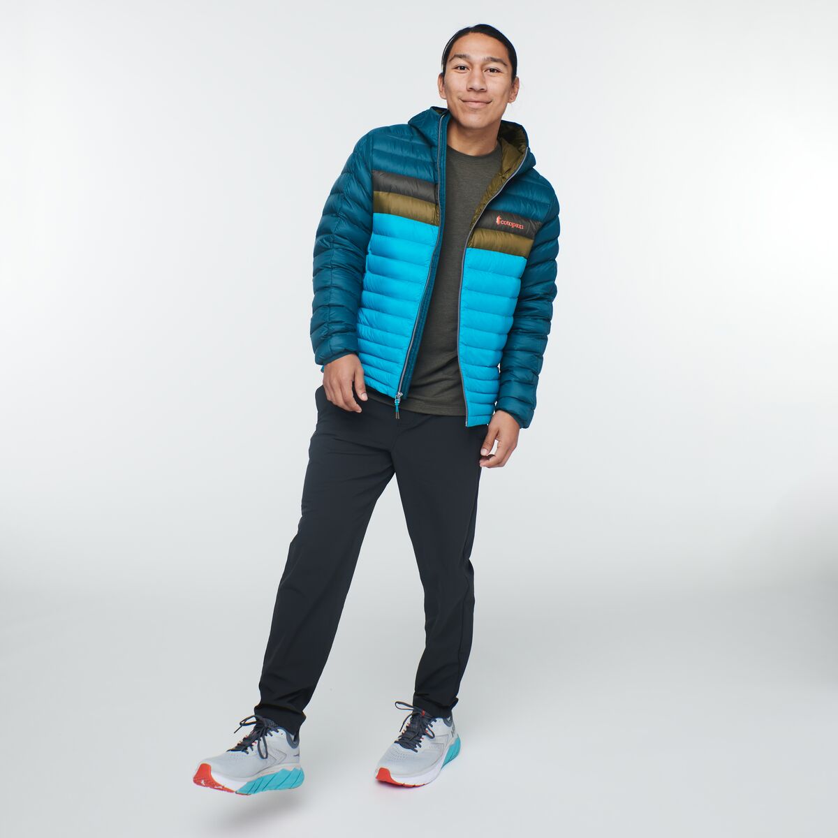 Fuego Down Hooded Jacket - Men's, Deep Ocean/Mineral Blue