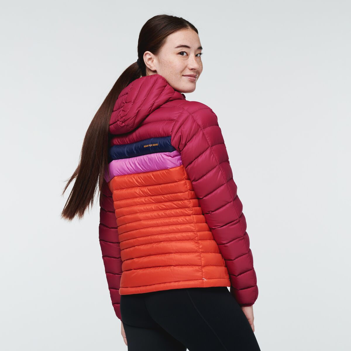 Fuego Down Hooded Jacket - Women's, Raspberry/Canyon