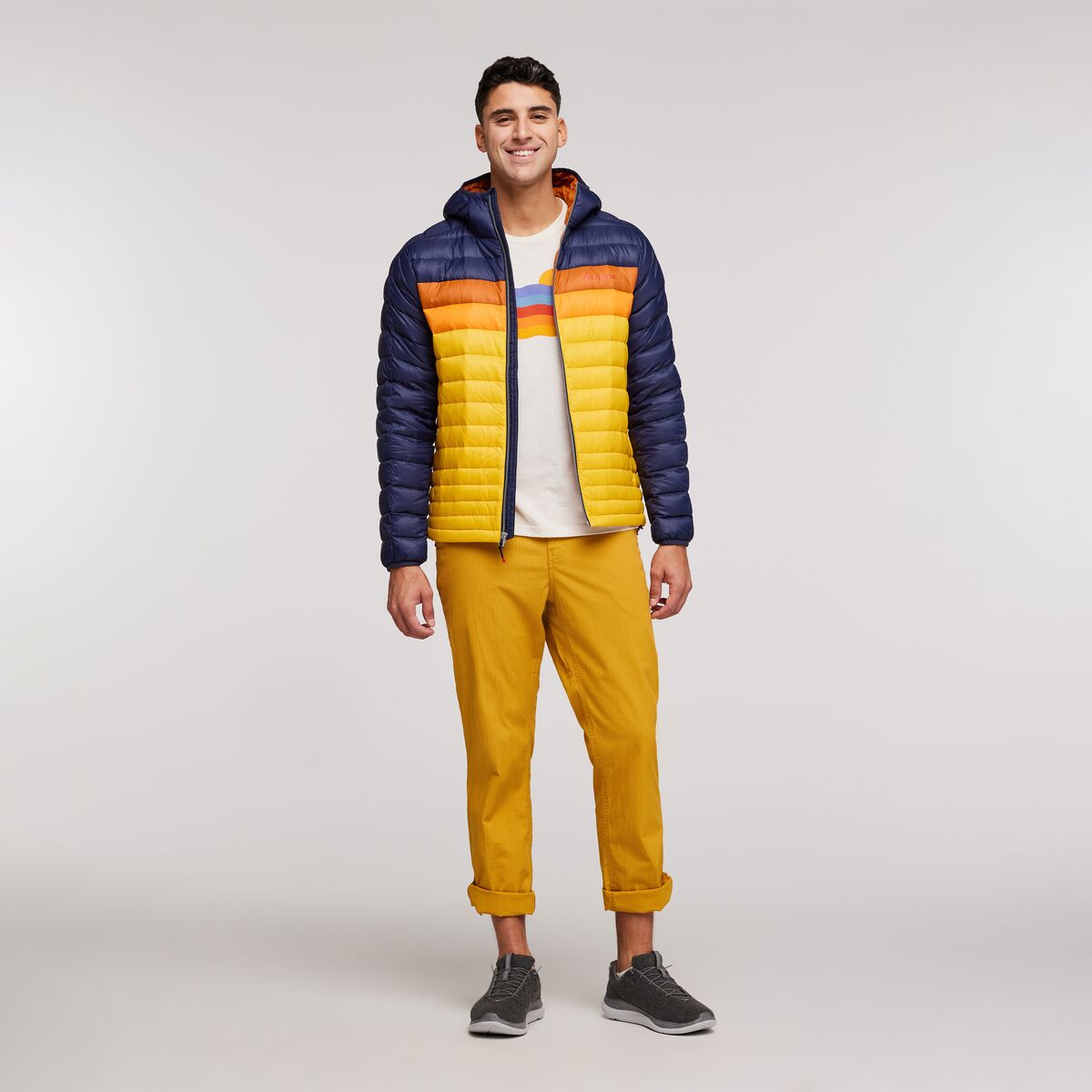 Fuego Hooded Down Jacket - Men's, Maritime/Sunset