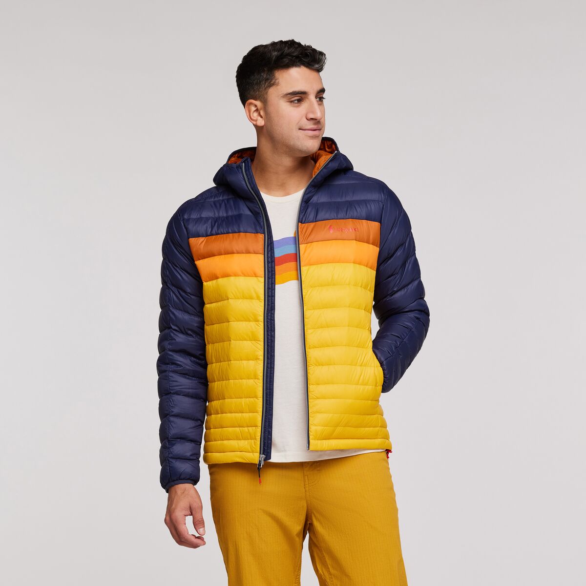 Fuego Hooded Down Jacket - Men's, Maritime/Sunset