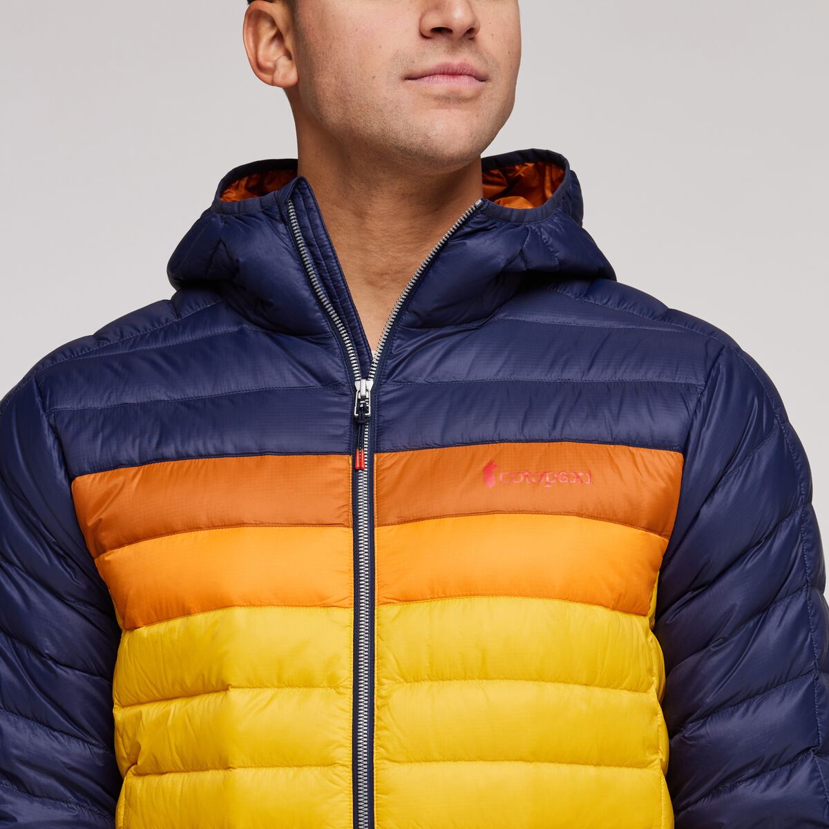 Fuego Hooded Down Jacket - Men's, Maritime/Sunset