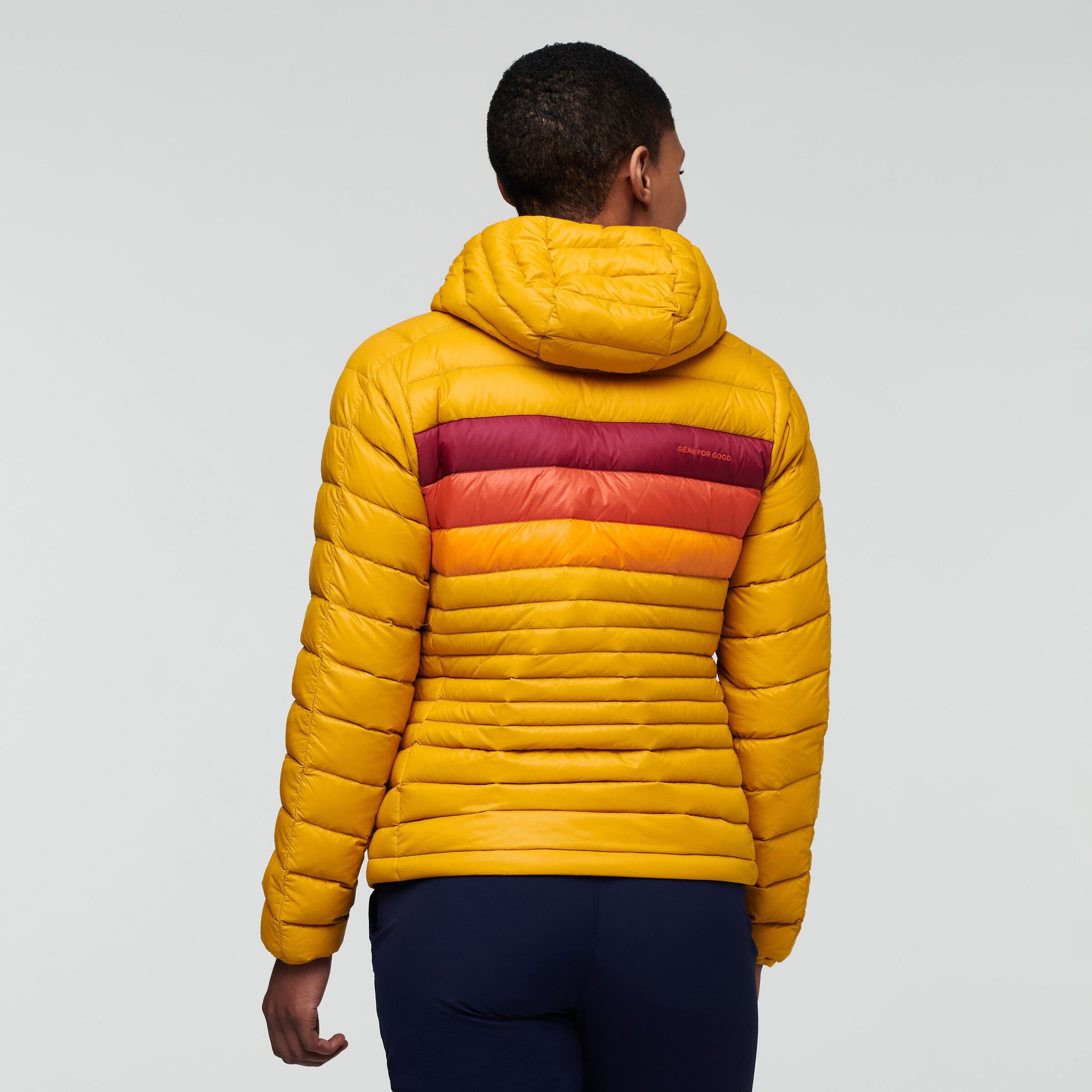 Fuego Down Hooded Jacket - Women's, Amber Stripes